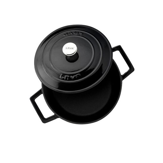 Saucepan, cast iron, 20 cm/2,82L, "Folk", Black - LAVA