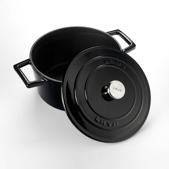 Saucepan, cast iron, 20 cm, "Folk" range, black - LAVA brand