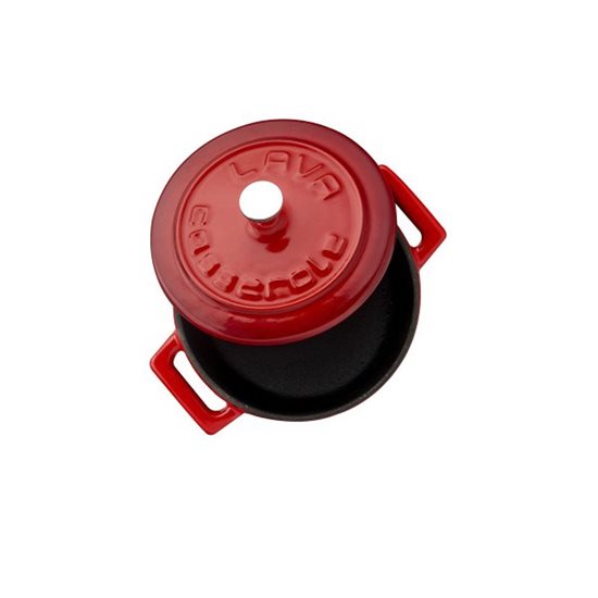 Saucepan, "Folk" range, cast iron, 10 cm,  red color - LAVA brand