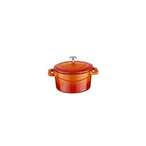 Saucepan, "Folk" range, cast iron, 10 cm, orange color - LAVA brand