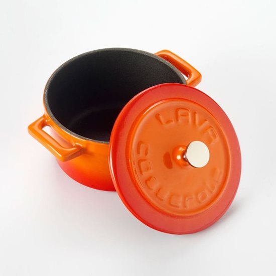 Кастрюля, серия "Фольк", чугун, 10 см, цвет оранжевый - бренд LAVA