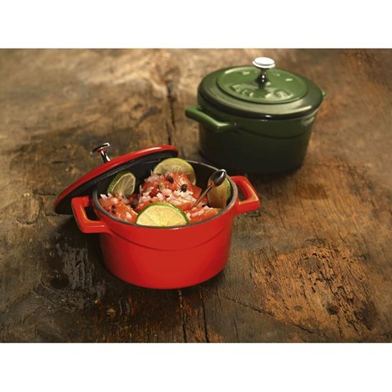 Saucepan, "Folk" range, cast iron, 10 cm, green - LAVA brand