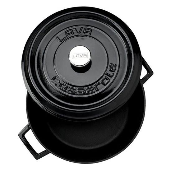 Saucepan, cast iron, 32 cm, "Trendy" range, black - LAVA brand