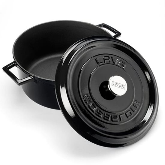 Saucepan, cast iron, 32 cm, "Trendy" range, black - LAVA brand