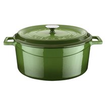Saucepan, cast iron, 32 cm, "Trendy" range, green - LAVA brand