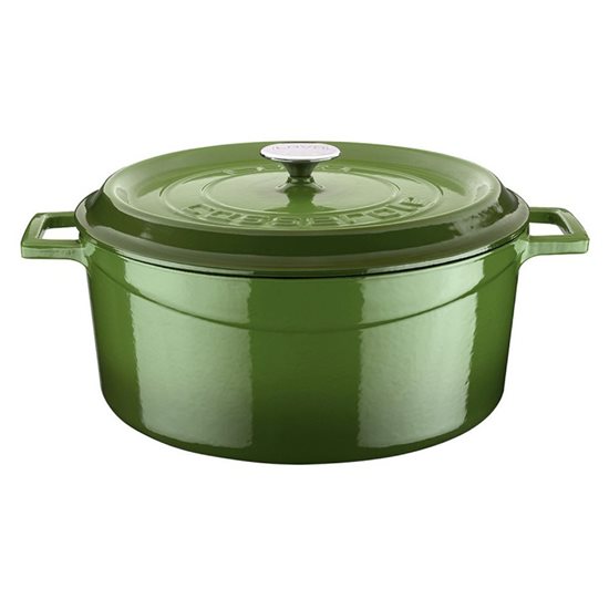 Saucepan, cast iron, 32 cm, "Trendy" range, green - LAVA brand