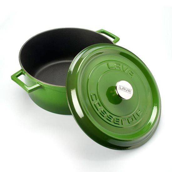 Saucepan, cast iron, 32 cm, "Trendy" range, green - LAVA brand