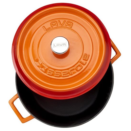Saucepan, cast iron, 32 cm, "Trendy", orange colour  - LAVA brand