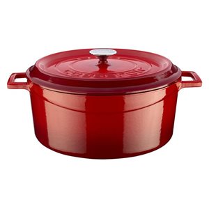 Saucepan, cast iron, 32 cm, "Trendy" range, red - LAVA brand