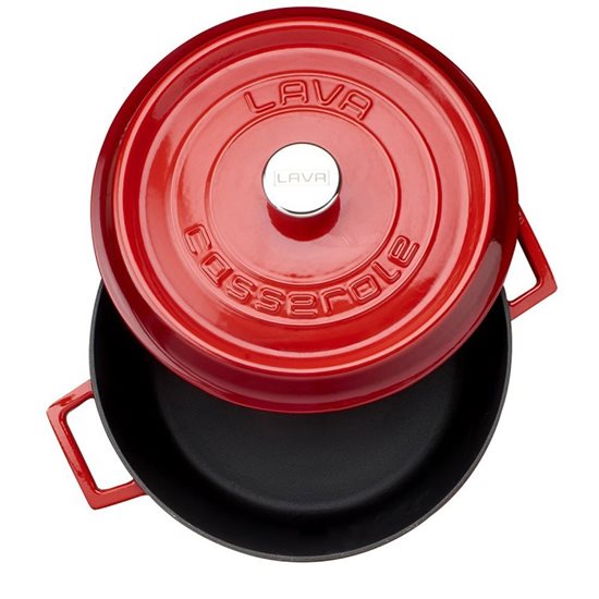 Casserole dish, cast iron, 32 cm, "Trendy" range, red - LAVA brand
