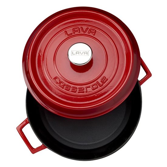 Saucepan, iarann teilgthe, 28 cm, branda "Trendy", dearg - branda LAVA