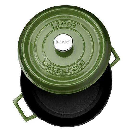 Saucepan, cast iron, 28 cm, "Trendy", green - LAVA brand