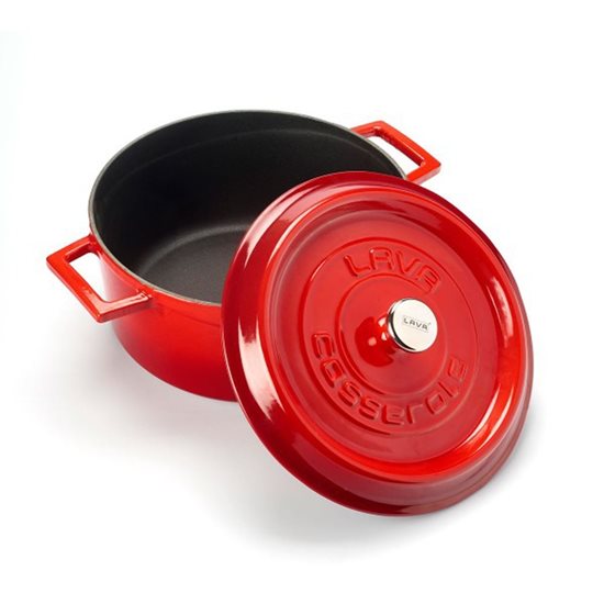 Saucepan, cast iron, 24 cm, "Trendy", red - LAVA brand