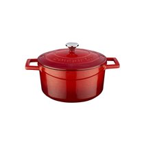 Saucepan, cast iron, 20 cm, "Folk" range, red - LAVA brand