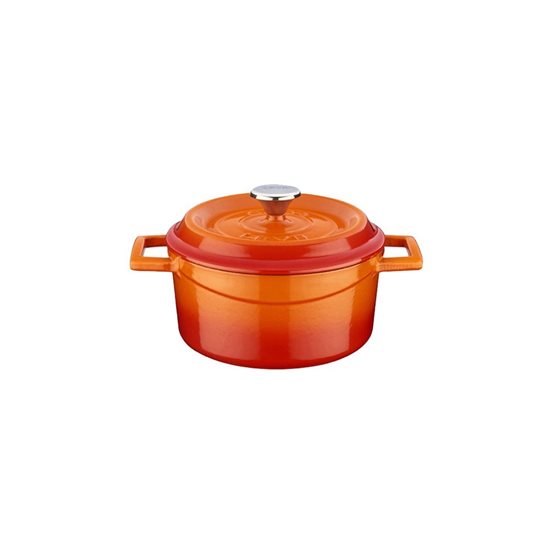 Saucepan <Trendy>, iarann teilgthe, 16 cm, dath oráiste - LAVA