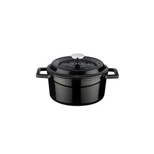 Saucepan, "Trendy" range, cast iron, 16 cm, black - LAVA brand