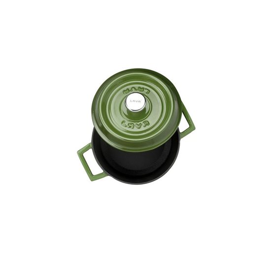 Mini-saucepan, cast iron, 12cm/0.53L, "Trendy", green - LAVA