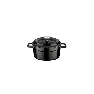 Mini-saucepan, cast iron, 12cm/0.53L, "Trendy", black - LAVA