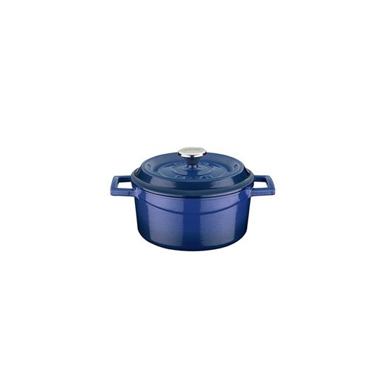 Mini-Kochtopf, Gusseisen, 12cm/0,53L, „Trendy“, Blau – LAVA