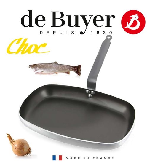 "CHOC" non-stick stekepanne for fisk, 38 x 26 cm - merket "de Buyer"
