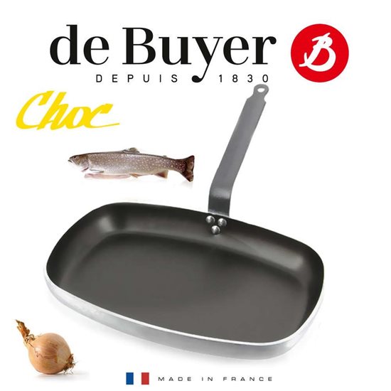 "CHOC" non-stick stekpanna för fisk, 38 x 26 cm - märke "de Buyer"