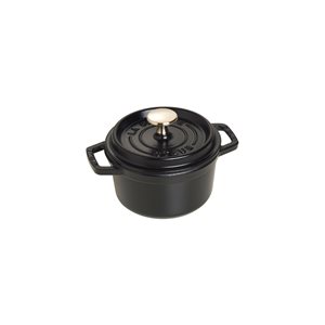 Cocotte cooking pot, cast iron, 14 cm/0.8L, Black - Staub