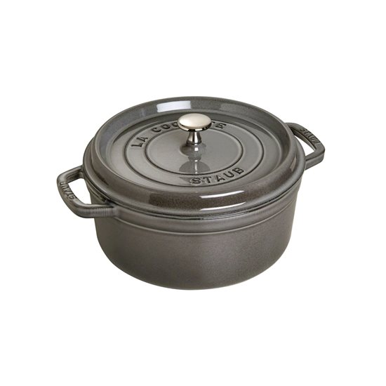Cast iron Cocotte cooking pot, 24 cm/3.8L, Graphite Grey - Staub