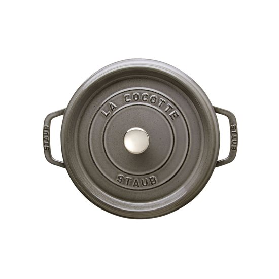 Cast iron Cocotte cooking pot, 24 cm/3.8L, Graphite Grey - Staub