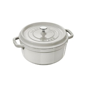 Cast iron Cocotte cooking pot, 24cm/3.8L, White Truffle - Staub