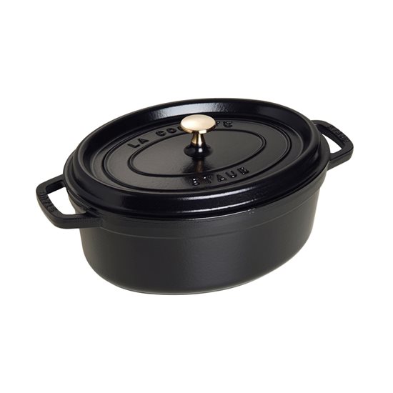 Oval Cocotte cooking pot, cast iron, 29 cm/4.2L, Black - Staub
