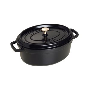 "Cocotte" oval cooking pot made of cast iron, 27 cm/3.2 l, <<Black>> - Staub 