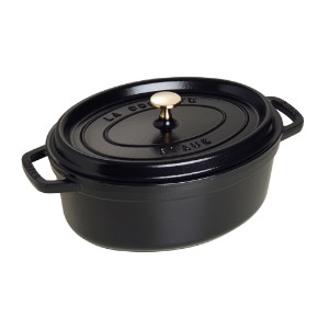 Οβάλ κατσαρόλα Cocotte, μαντεμένιο, 31cm/5.5L, Black - Staub