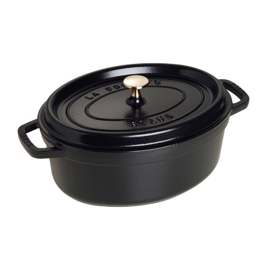 Ovalna saksija za kuvanje Cocotte, liveno gvožđe, 31cm/5.5L, Black - Staub