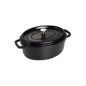 Oval Cocotte cooking pot made of cast iron, 23 cm/2.35 l, <<Black>> - Staub 