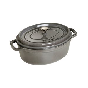 Cocotte oval cooking pot made of cast iron, 27 cm/3.2 l, <<Graphite Grey>> - Staub 