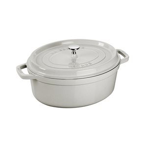 Oval cocotte cooking pot, cast iron, 27cm/3.2 l, White Truffle - Staub