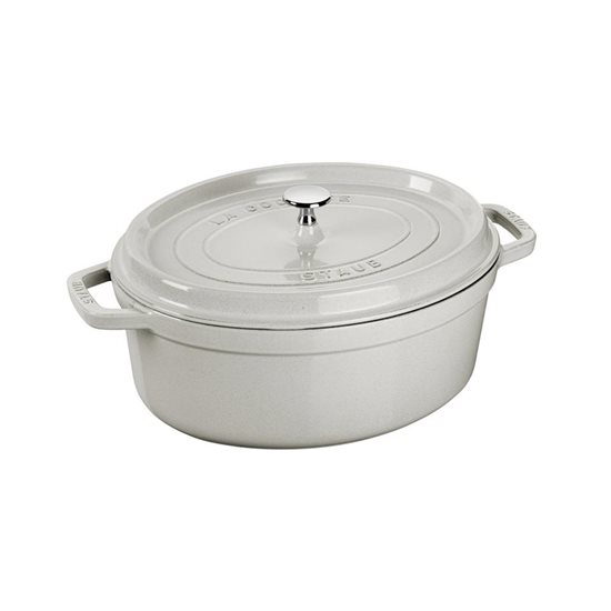 Borma ovali tat-tisjir cocotte, ħadid fondut, 27cm/3.2 l, White Truffle - Staub