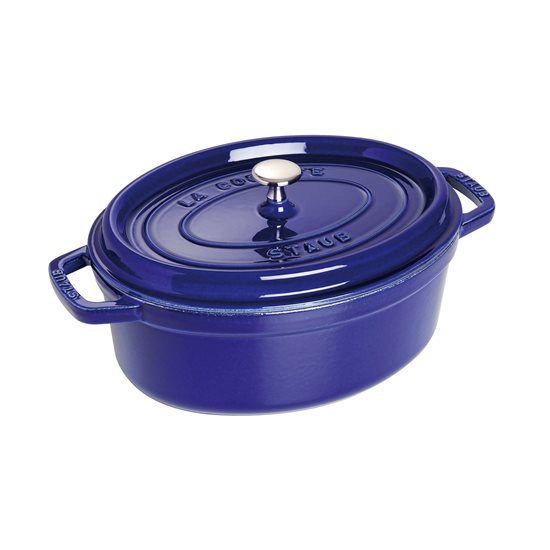 Oval Cocotte cooking pot, cast iron, 29cm/4.2L, Dark Blue - Staub