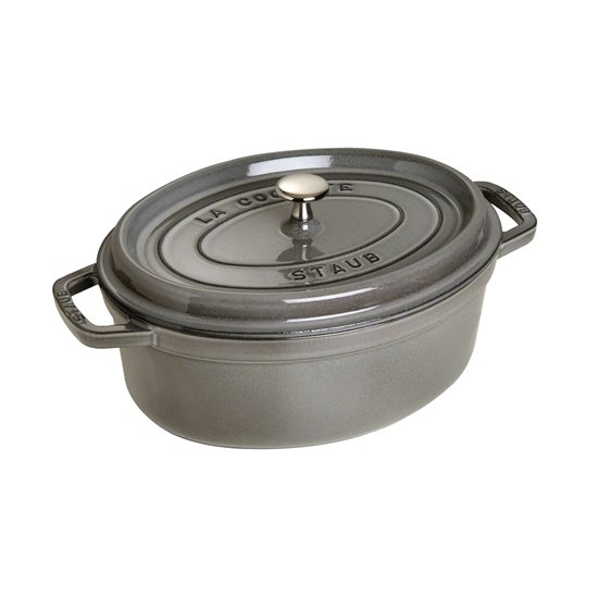 Oval Cocotte gryte, støpejern, 29cm/4.2L, Graphite Grey - Staub