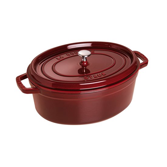 Oval Cocotte gryta, gjutjärn, 29cm/4,2L, Grenadine - Staub