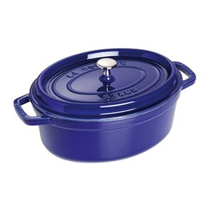 Oval Cocotte cooking pot made of cast iron 31 cm / 5.5 l, "Dark Blue" colour - Staub