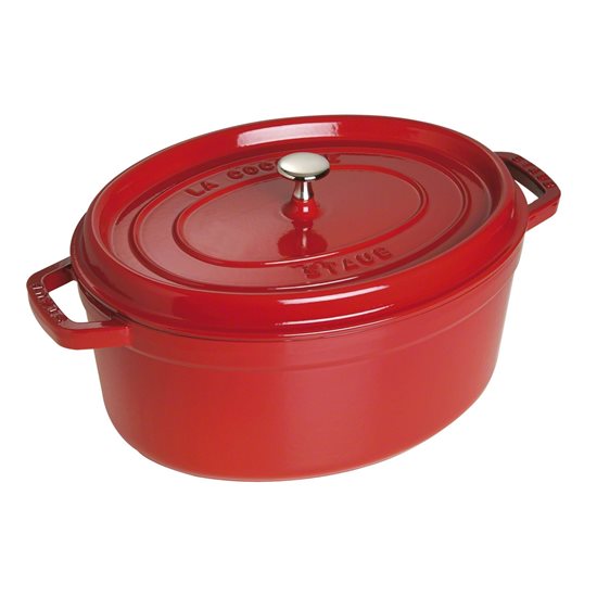 Oval Cocotte cooking pot, cast iron, 33cm/6.7L, Cherry - Staub