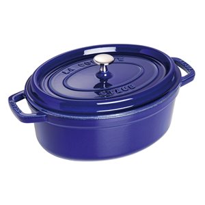 Oval Cocotte-gryde lavet af støbejern 33 cm/6,7 l, "Dark Blue" farve - Staub