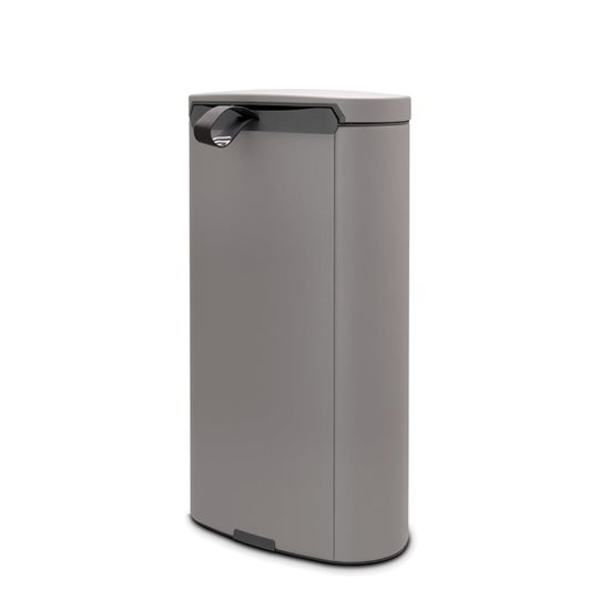 "Flatback Plus" trash bin with pedal, 30 L, <<Mineral Concrete Gray>> - Brabantia