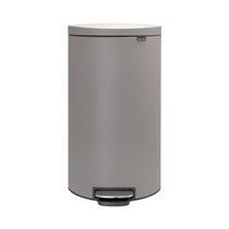 "Flatback Plus" trash bin with pedal, 30 L, <<Mineral Concrete Gray>> - Brabantia