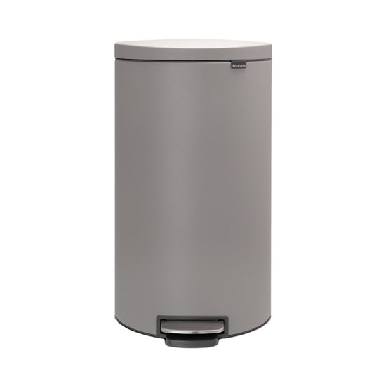 "Flatback Plus" trash bin with pedal, 30 L, <<Mineral Concrete Gray>> - Brabantia