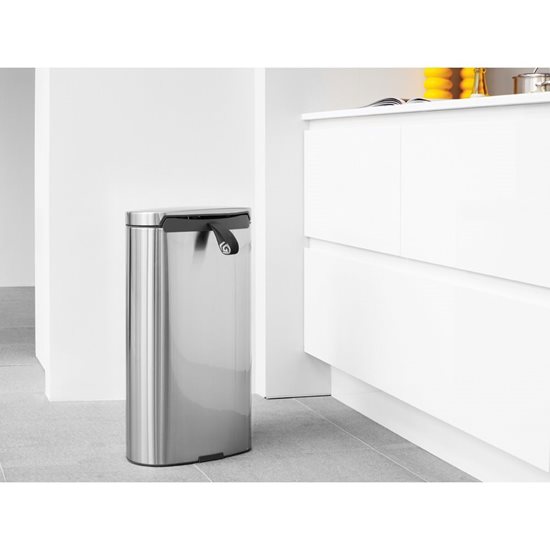 Poubelle "Flatback Plus" à pédale, 30 L, Matt Steel - Brabantia