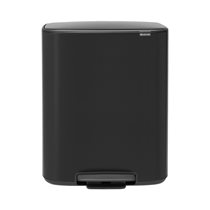"Bo" trash bin with pedal, 60 L, Matt Black - Brabantia
