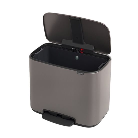 Lixeira "Bo" com pedal, aço inoxidável, 36 L, <<Platinum>> - Brabantia