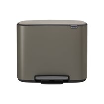 "Bo" trash bin with pedal, stainless steel, 36 L, <<Platinum>> - Brabantia